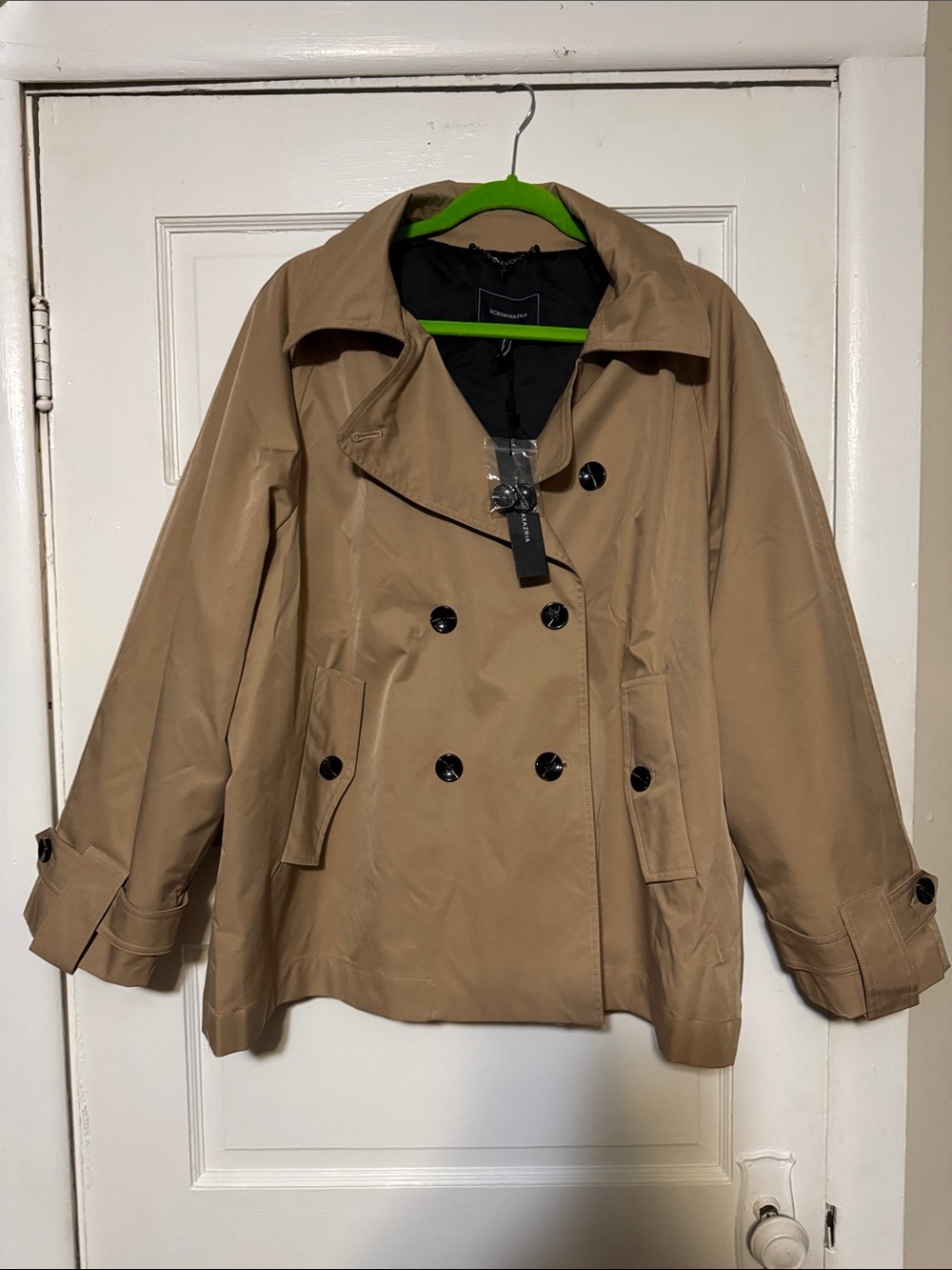 BCBG Double-Breasted Short CamelTrench Coat BNWT